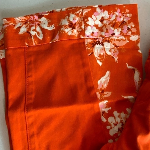 Reworked Straight Leg Orange Vintage Fabric Jeans - Picture 5 of 7